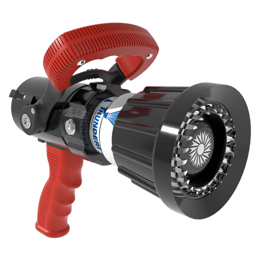 TFT 1.5" ThunderFog Nozzle BSP Swivel INlet 5 Bar 110-750 LPM - Red Bale & Pistol Grip - pslfireandsafety.co.nz