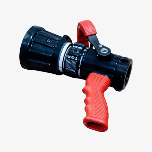 TFT 1.5" ThunderFog Nozzle BSP Swivel INlet 5 Bar 110-750 LPM - Red Bale & Pistol Grip - pslfireandsafety.co.nz