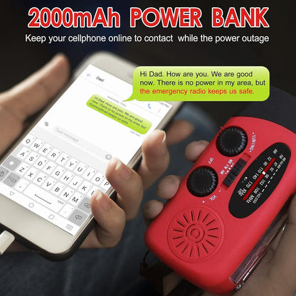 Emergency Wind Up Radio with 2000mAh Power Bank & Torch - pslfireandsafety.co.nz