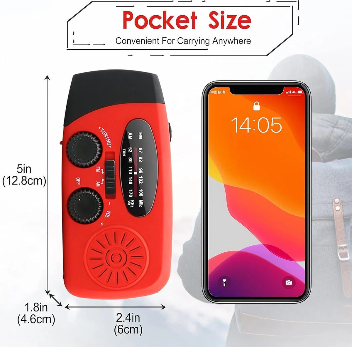 Emergency Wind Up Radio with 2000mAh Power Bank & Torch - pslfireandsafety.co.nz