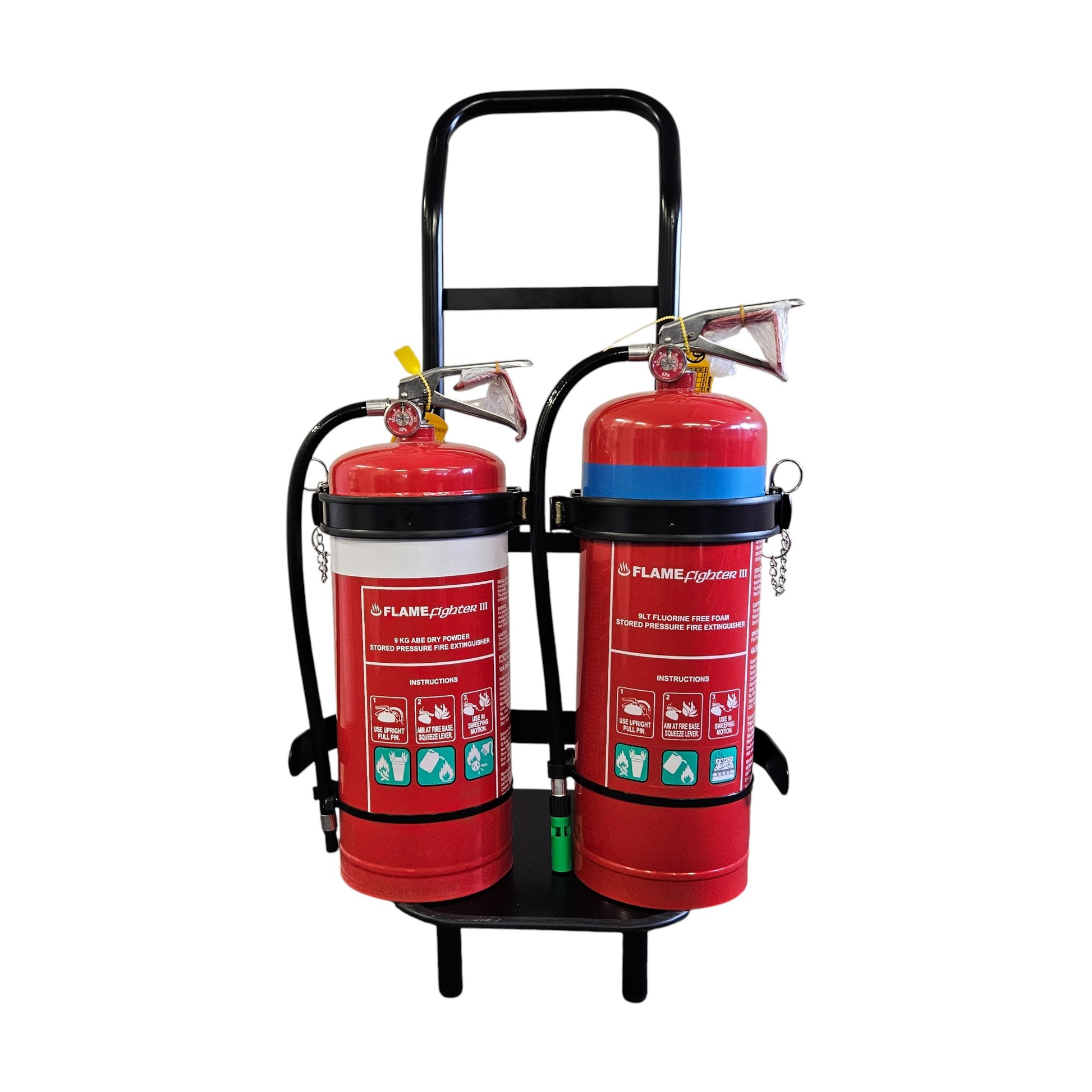Mobile Double Extinguisher Trolley