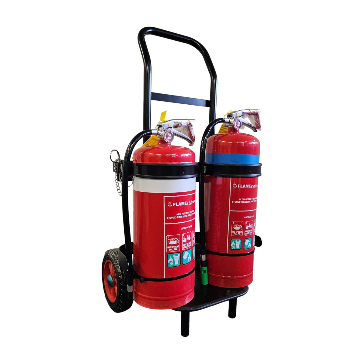 Mobile Double Extinguisher Trolley