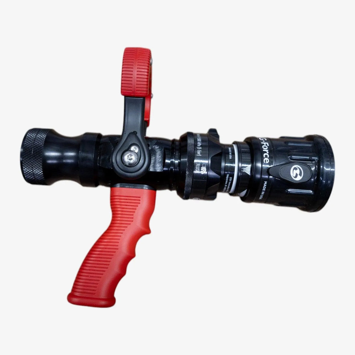 TFT 1.5" G-Force Nozzle BSP Swivel Inlet 5 Bar 110-570 LPM - Red Bale & Pistol Grip - pslfireandsafety.co.nz