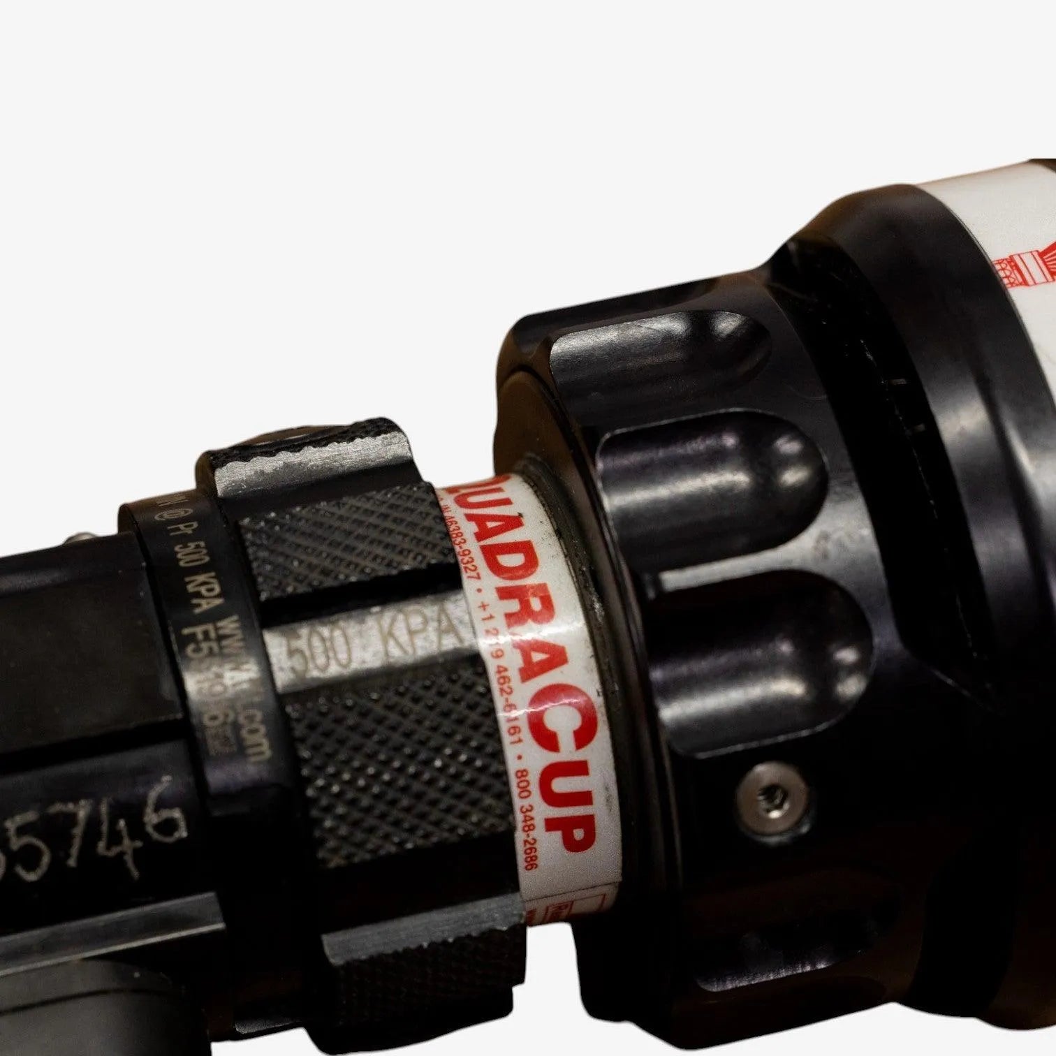 TFT 1.5" Quadracup Nozzle BSP Swivel Inlet 5 Bar 110-470 LPM - Red Bale & Pistol Grip - pslfireandsafety.co.nz