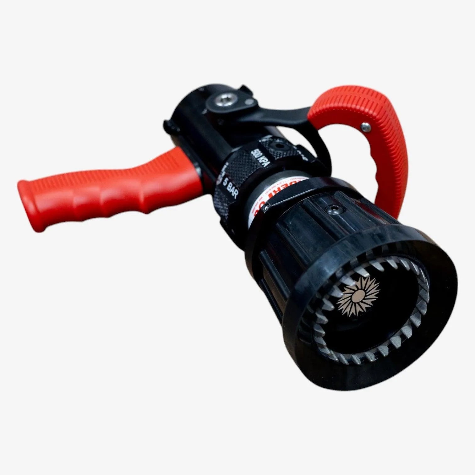 TFT 1.5" ThunderFog Nozzle BSP Swivel INlet 5 Bar 110-750 LPM - Red Bale & Pistol Grip - pslfireandsafety.co.nz