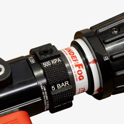TFT 1.5" ThunderFog Nozzle BSP Swivel INlet 5 Bar 110-750 LPM - Red Bale & Pistol Grip - pslfireandsafety.co.nz