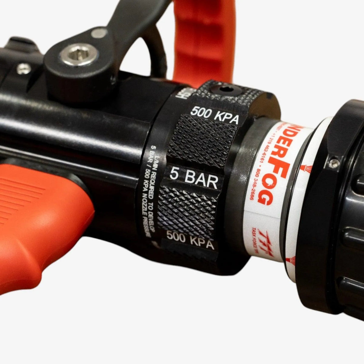 TFT 1.5" ThunderFog Nozzle BSP Swivel INlet 5 Bar 110-750 LPM - Red Bale & Pistol Grip - pslfireandsafety.co.nz